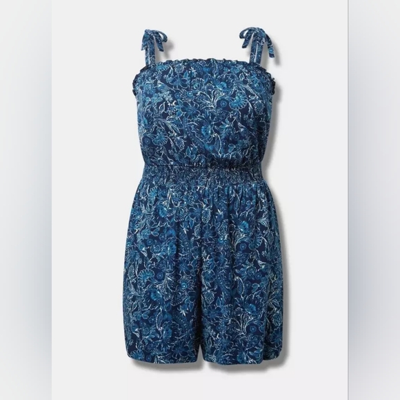 TORRID Challis Tie Straps Romper - Picture 1 of 5